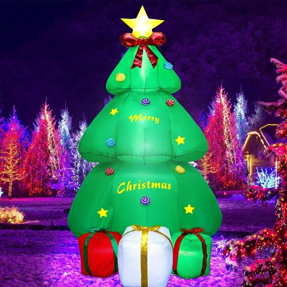 ⚡9ft Christmas Inflatables Christmas Tree with Giftbox Outdoor Decorations - Picture 7 of 7